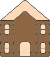 Home Icon In Peach And Brown Color. vector