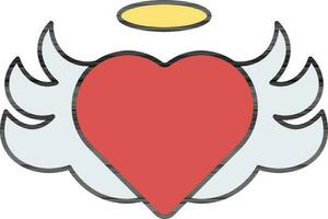 Colorful Love Angel Icon In Flat Style. vector
