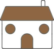 Vector Illustration of Home Icon In Brown And White Color.