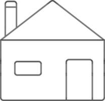 Isolated Home Icon In Black Line Art. vector