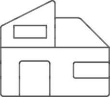 Isolated Home Icon In Black Outline. vector