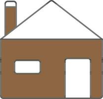 Isolated Home Icon In Brown And Whte Color. vector