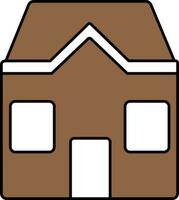 Modern Home Icon In White And Brown Color. vector