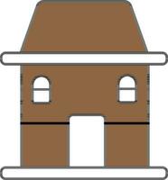 Home Icon In White And Brown Color. vector