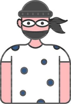 Colorful Thief Character Icon In Flat Style. vector