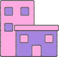 Build Icon Or Symbol In Pink And Purple Color. vector