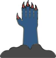 Zombie Hand Out Of Field Colorful Icon. vector