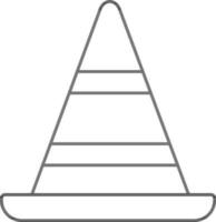 Flat Style Traffic Cone Icon In Line Art. vector