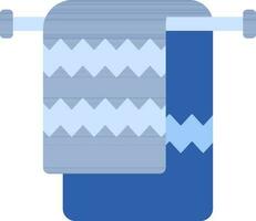 Illustration Of Towel Icon In Blue Color. vector