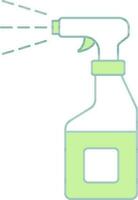 Spray Bottle With Mist Icon In Green And White Color. vector