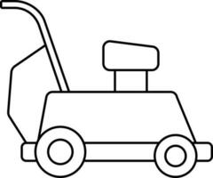 Stroke Style Lawn Mower Icon Or Symbol. vector