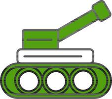 Tank Icon In Green And White Color. vector