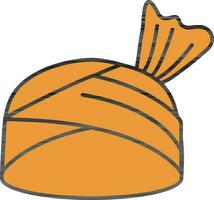 Turban Icon In Orange Color. vector