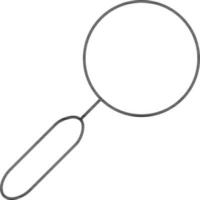 Magnifying Glass Icon In Black Outline. vector