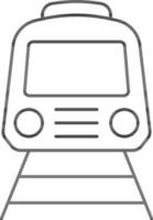 Flat Style Train Icon In Black Line Art. vector