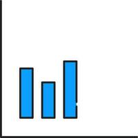 Bar Graph Icon In Blue Color. vector