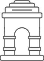 India Gate Icon In Line Art. vector