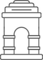 India Gate Icon In Line Art. vector