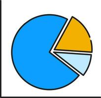 Blue And Yellow Color Pie Chart Icon. vector