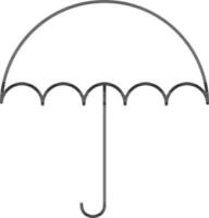 Isolated Umbrella Icon In Black Line Art. vector