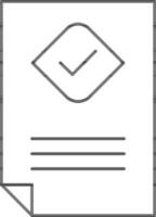 Check Document Icon In Black Outline. vector