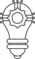 Linear Style Setup Idea Or Setting Bulb Icon. vector