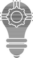 preparar idea o ajuste bulbo icono en gris y blanco color. vector