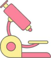 Pink And Yellow Microscope Icon Or Symbol. vector