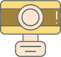 Flat Style Web Camera Yellow And Bronze Icon. vector