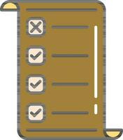 Scroll Checklist Icon In Bronze Color. vector