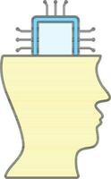 amarillo y azul artificial inteligencia icono o símbolo. vector