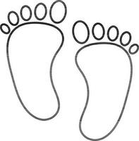 Footprint Icon In Flat Style. vector