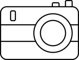 Flat Style Camera Icon In Black Line Art. vector