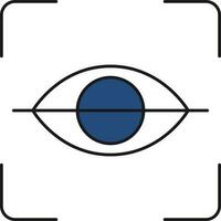 Retina Scanner Icon In Blue And White Color. vector