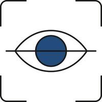 retina escáner icono en azul y blanco color. vector