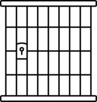 Prison Or Lockup icon In Black Line Art. vector