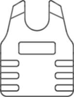 Bulletproof Jacket Icon In Black Line Art. vector