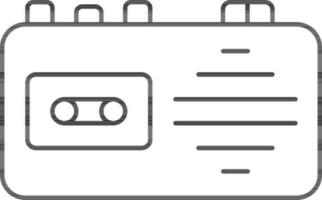 Tape Recorder Icon In Line Art. vector