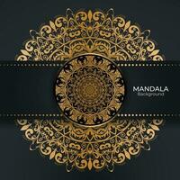 Luxury golden color mandala background design vector