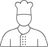 Faceless Chef Cartoon Icon In Thin Line. vector