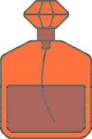 Crystal Perfume Bottle Brown And Orange Color. vector