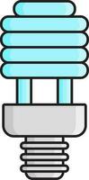 Illustration Of Spiral Bulb Icon In Cyan And Gray Color. vector