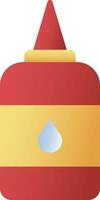 Glue Bottle Icon In Red And Yellow Color. vector