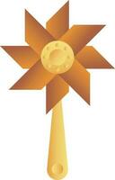 Pinwheel Icon In Brown And Yellow Color. vector