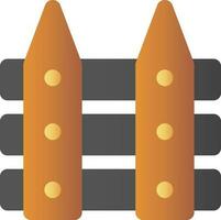 Fence Icon In Brown And Gray Color. vector