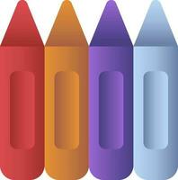 Crayons Icon In Flat Style. vector