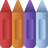 Crayons Icon In Flat Style. vector