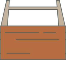 Brown Color Empty Tool Box Icon. vector