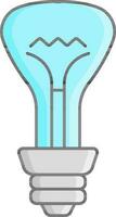 Isolated LED Bulb Icon In Cyan And Gray Color. vector