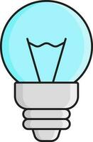 Isolated LED Bulb Icon In Cyan And Gray Color. vector